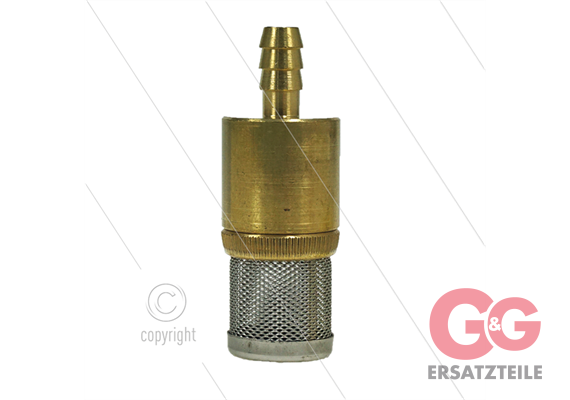 Chemiefilter Edelstahl/Messing mit VA Rückschlagventil - 300 mµ - 1,1 l/min - max 40°C - 6