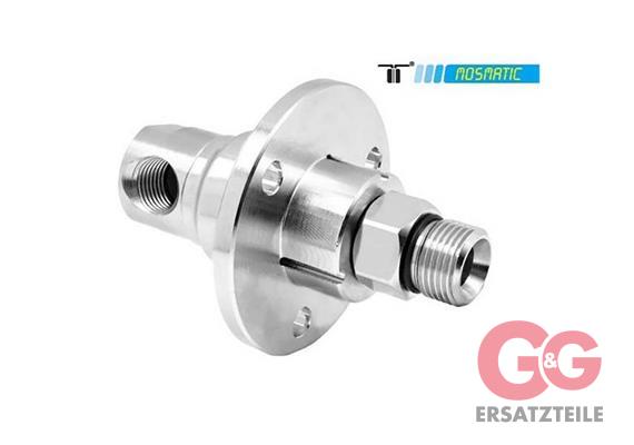 Drehgelenk-90° mit Flansch, Keramik/rf DXF-06-90° G1/4"F G3/8"F