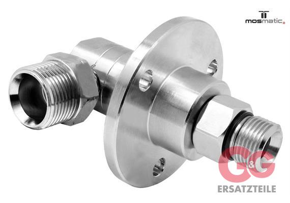 Drehgelenk-90° mit Flansch, rostfrei DGF-06-90° M21x1,5-M G3/8"M