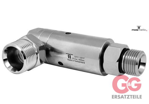 Drehgelenk-90° ø25, Karbid/rostfrei DYL-06-90° M21x1,5-M G3/8"M