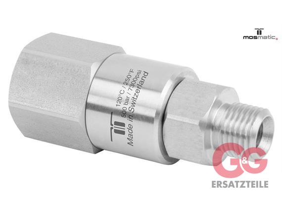 Drehgelenk verstärkt einf-gelagert, INOX DGVI-06 G1/4"F G1/4"M