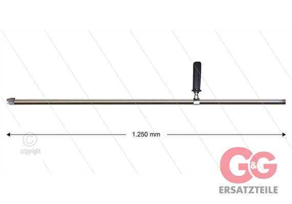 Lanze RL84 / 204 - L=1250mm - gerade - Edelstahl - mit seitlichem Handgriff - 500 Bar