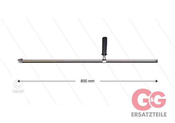 Lanze RL84 / 204 - L=800mm - gerade - Edelstahl - mit seitlichem Handgriff - 500 Bar