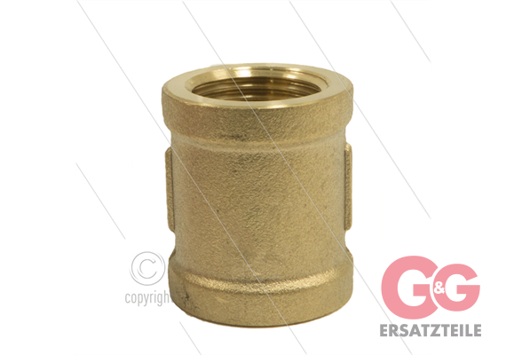 Muffe - Messing - 2 x 1/2" IG