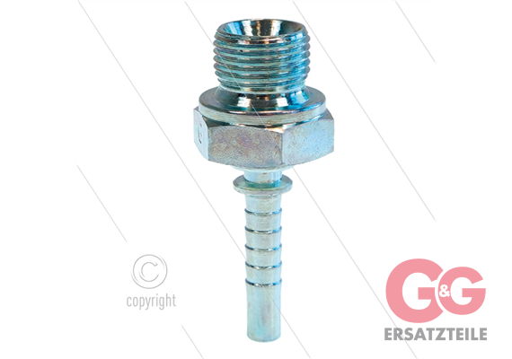 Pressnippel - Stahl - DN06 (1/4") - 3/8" AGR - SW22