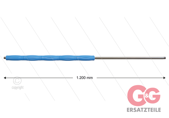RP002 Lanze - L=1200mm - gerade - VA - blau - Isolierung L=485mm - 500 Bar - max 80°C