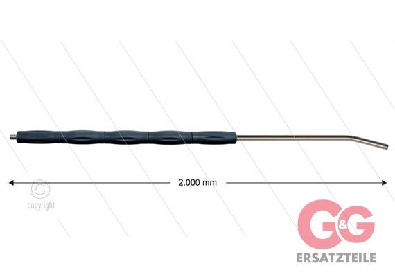 RP10 Lanze - L=2000mm - gebogen - Edelstahl - Isolierung L=495mm - 400 Bar - max 80°C