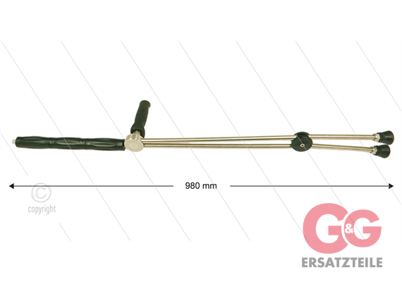 RP54 Doppellanze - L=980mm - Edelstahl - mit Seitengriff - isolierung L=290mm - 400 Bar