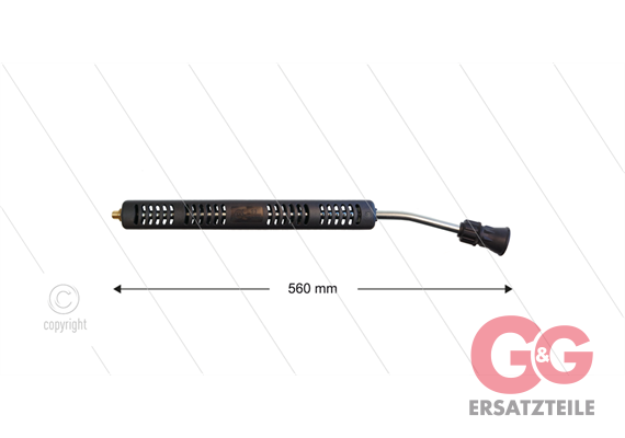 S3 Düsenrohr - L=560mm - gebogen - Stahl - mit Isohalbschalen L=360mm - 250 Bar