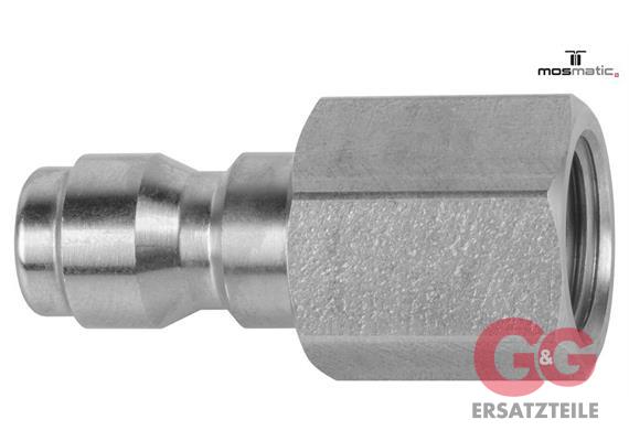 Stecknippel ø12 G1/4"-F SW17 NW6 rostfrei