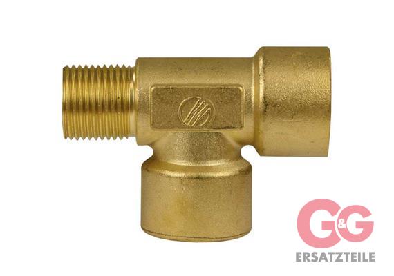 T-Stück 3/8"AG : 3/8"IG : 3/8"IG Messing 350 bar