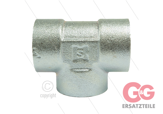 T-Stück Stahl - 3 x 1/4" IG - BSP