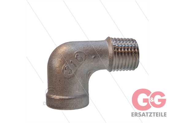 Winkel - Edelstahl - 1/4" IG x 1/4" AG - ND