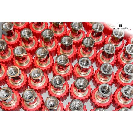 Drehkupplung rostfrei/Kunststoff-rot DKS-06 M22x1,5-F G3/8"F