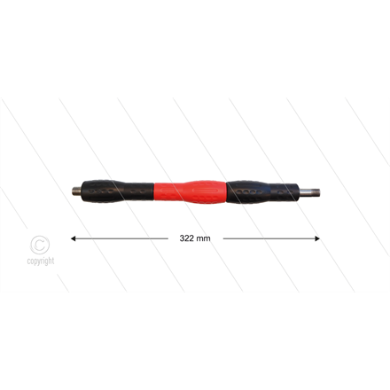 Iso88 lans L=322mm - draaibare isolatie 300mm - zwart/rood/z