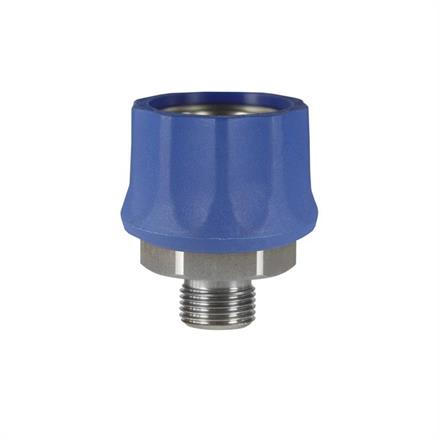 Kupplung ST-45-250 3/8 AG Edelstahl blau