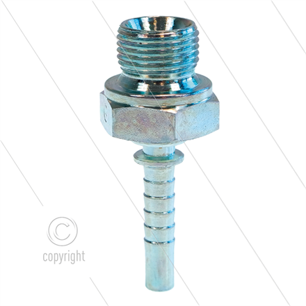 Pressnippel - Stahl - DN06 (1/4") - 3/8" AGR - SW22