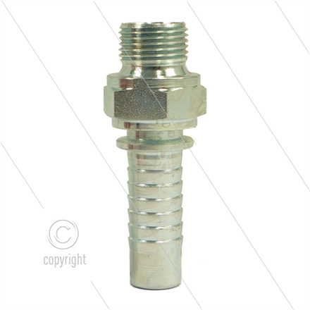 Pressnippel - Stahl - DN12 (1/2") - 3/8" AGR - SW22