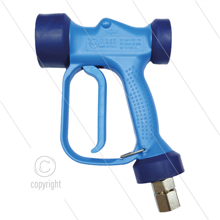 RB65 - blau - Messing - mit Drehgelenk - 24 Bar - 60 l/min - max 90°C - 1/2" IG
