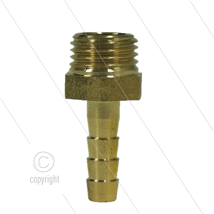 Schlauchtülle - Messing - Ø6mm - 1/4" AG