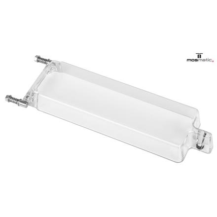 Spritzschutzklappe-65 Polycarb.-glasklar 1-fach 1xGummistopfen INOX-Befestigung flexibel