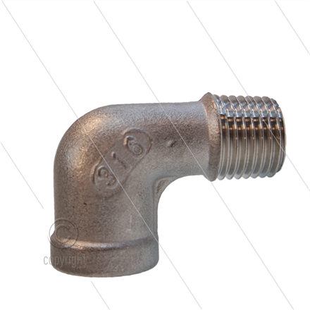 Winkel - Edelstahl - 1/4" IG x 1/4" AG - ND
