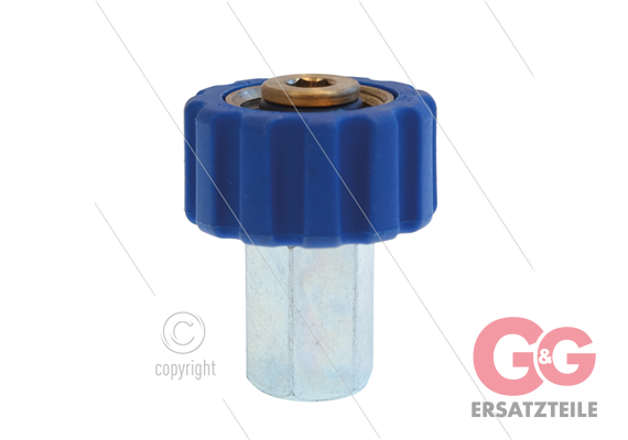 1/2" Handverschraubung - blau - 1/4" IG - Messing - 400 Bar