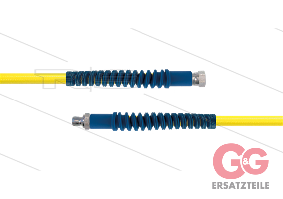 Carwash Titan-Slide Schlauch gelb DN06 - 3,8 m - 3/8" DKR x 3/8" AGR - 2x SKS blau