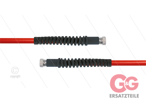 Carwash Titan-Slide Schlauch rot DN06 - 3,5m - 2x 1/4" DKR - 2x SKS schwarz - 300 Bar