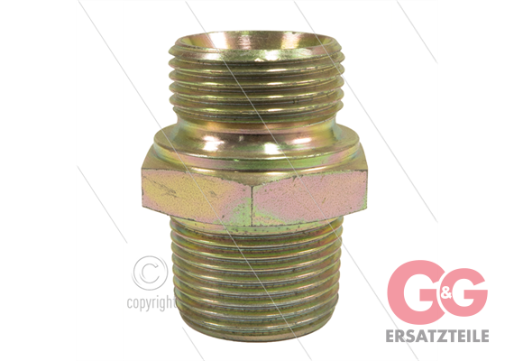 Doppelnippel - Stahl - 1" AG BSP x 1" AG NPT