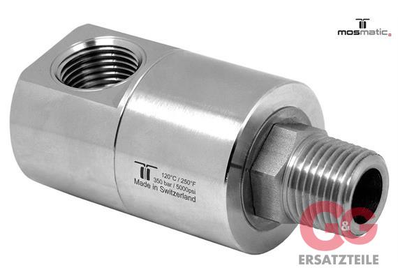Drehgelenk 90° gross dreifach-gelagert INOX DGEI-90°-13 G1/2"F G1/2"kM