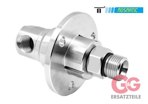 Drehgelenk-90° mit Flansch, Keramik/INOX DXFI-06-90° G1/4"F G1/4"M60°