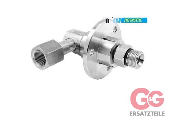 Drehgelenk-90° mit Flansch, Keramik/rf DXF-06-90° G3/8"F G3/8"M