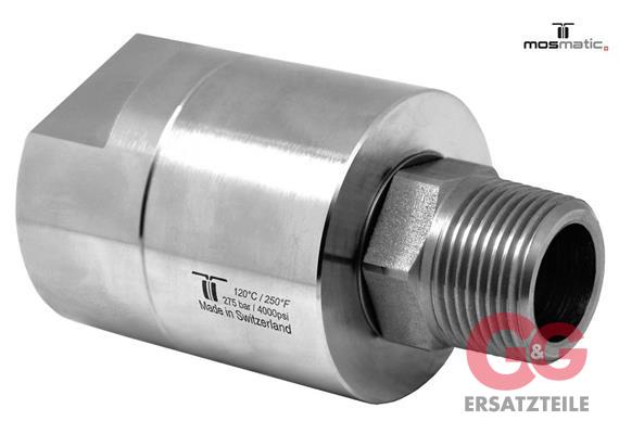 Drehgelenk gross einfach gelagert, rostfrei DGE-18 G3/4"F G3/4"kM