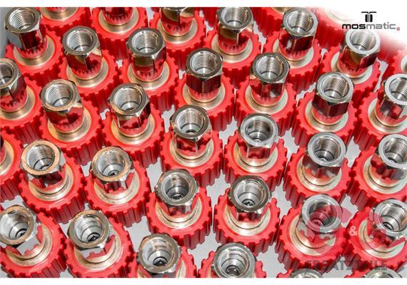 Drehkupplung rostfrei/Kunststoff-rot DKS-06 M22x1,5-F G3/8"F