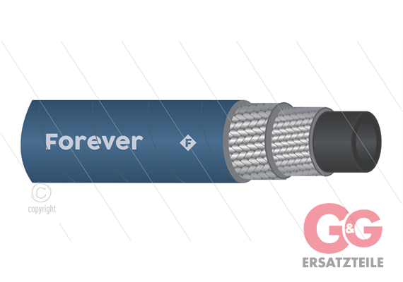 HD-Schlauch 2SCX-08 (5/16") - Forever - hoch abriebfest - blau - 400 Bar - Ø15,0mm - 150°C
