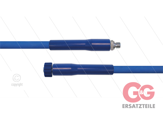 HD-Schlauch blau 1SC-06 - 10m - 3/8" AGR x M22x1,5 HV flach - 2x GKS- 250 Bar