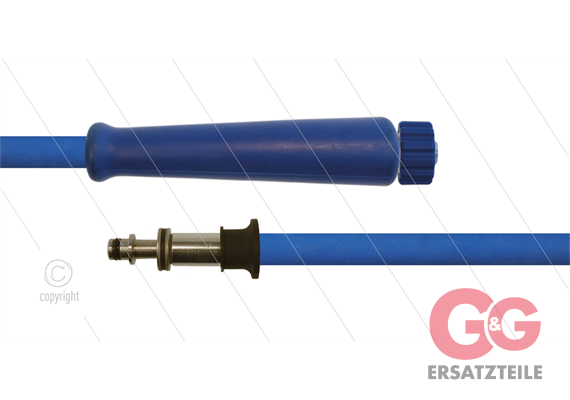 HD-Schlauch blau 2SC-08 - 20m - M22x1,5 HV flach x Ø11mm Stecknippel VA - 1x GKS - 400 Bar