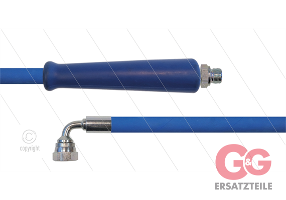 HD-Schlauch blau 2SC-10 - 50m - 3/8" AGR x 3/8" DKR 90° Winkel - 1x GKS - 400 Bar