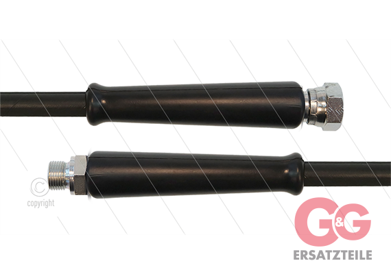 HD-Schlauch schwarz 1SN-10 - 15m - 3/8" DKR x 3/8" AGR - 2x GKS - 210 Bar