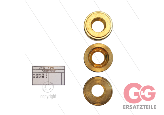 Kit 125 - Satz Messingringe + O-Ringe Ø15mm (3x) - Serie 44