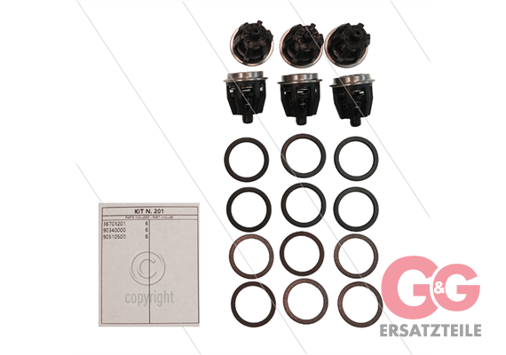 Kit 201 - Ventilsatz (6x) - Heißwasser 85°C - Serie 47 HT