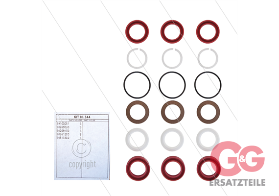 Kit 344 - Manschettensatz Ø20mm für 3 Plunger - Serie C3W