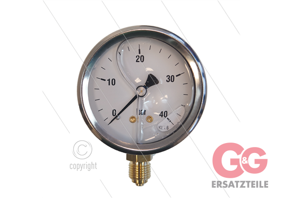 Manometer 0-40 Bar - 1/4" AG - Eingang unten - Ø63mm