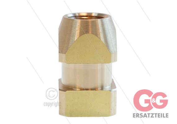 Muffe 1/4" IG - Messing - Vierkant mit Schlitz