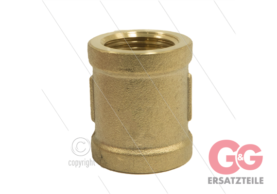 Muffe - Messing - 2 x 1/4" IG