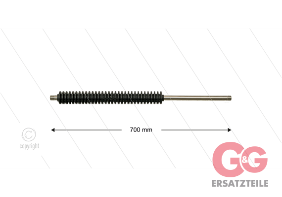 PFL Lanze - L=700mm - gerade - Edelstahl - umspritzter Isolierung L=265 mm
