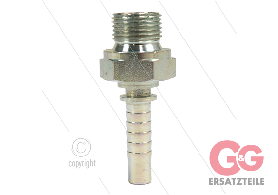 Pressnippel - Stahl - DN06 (1/4") - 1/4" AGR - SW19