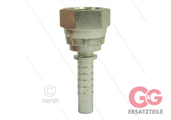 Pressnippel - Stahl - DN08 (5/16") - 3/8" DKR - SW22