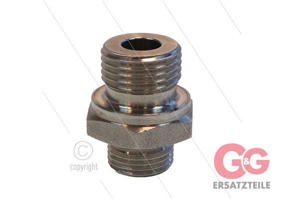 Reduziernippel - 1/2" AG x M18x1,5 AG (12L) Edelstahl - max 250 Bar